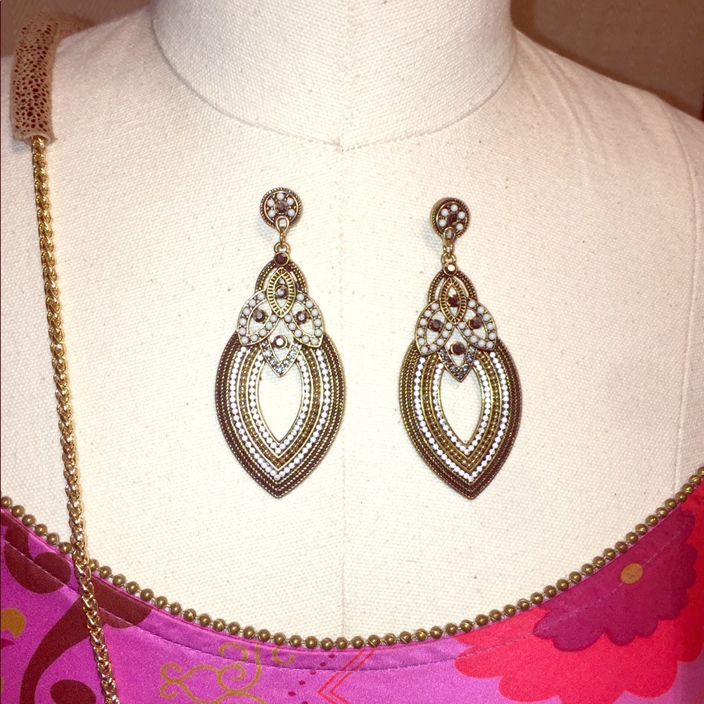 Beautiful Large Dangle Assorted Beaded Earrings - image 3